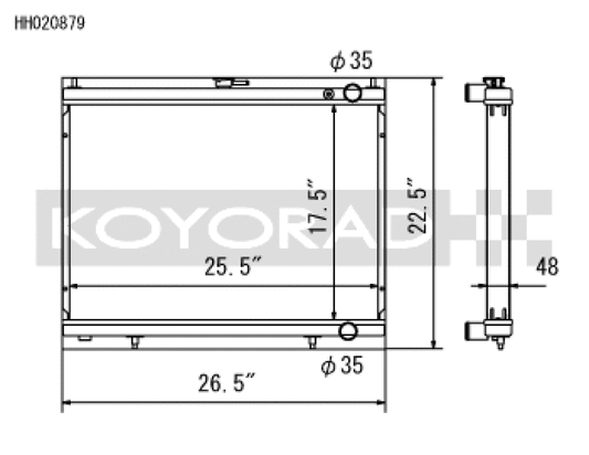 Koyo HH020879 1998-Aug 2000 Nissan Skyline GT-R R34 2.6L Turbo Radiator