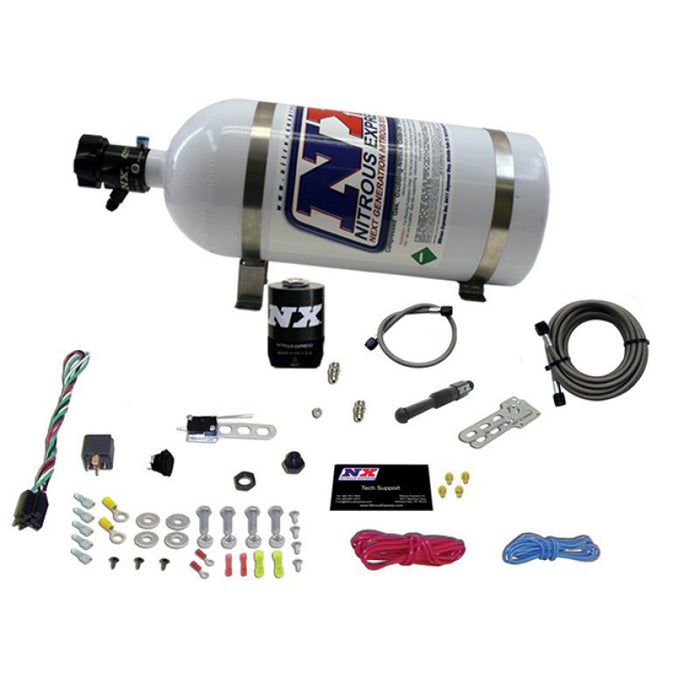 Nitrous Express 21000-10 Dry EFI Single Nozzle Nitrous Kit (35-150HP) w/10lb Bottle