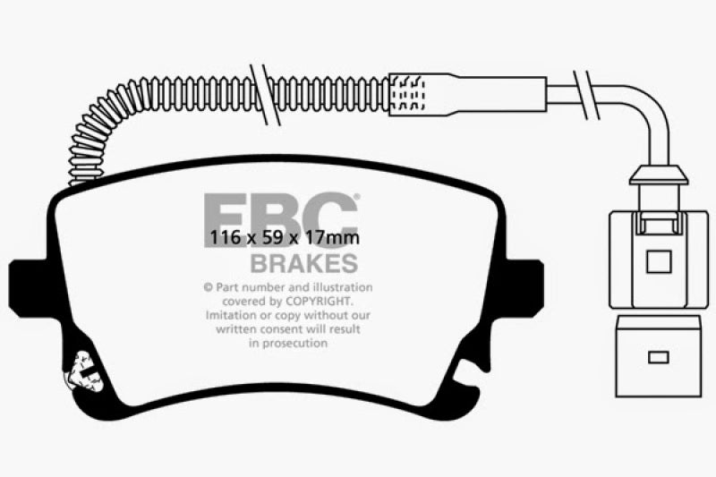 EBC DP31470C 09-11 Audi A6 Quattro 3.0 Supercharged Redstuff Rear Brake Pads