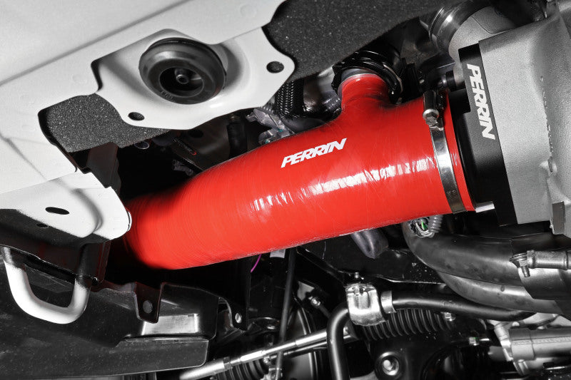 Perrin Performance PSP-INT-425RD PERRIN 22-24 Subaru WRX / 20-25 LGT & OBXT Turbo Inlet Hose w/Turbo Adapter Flange (Long) - Red