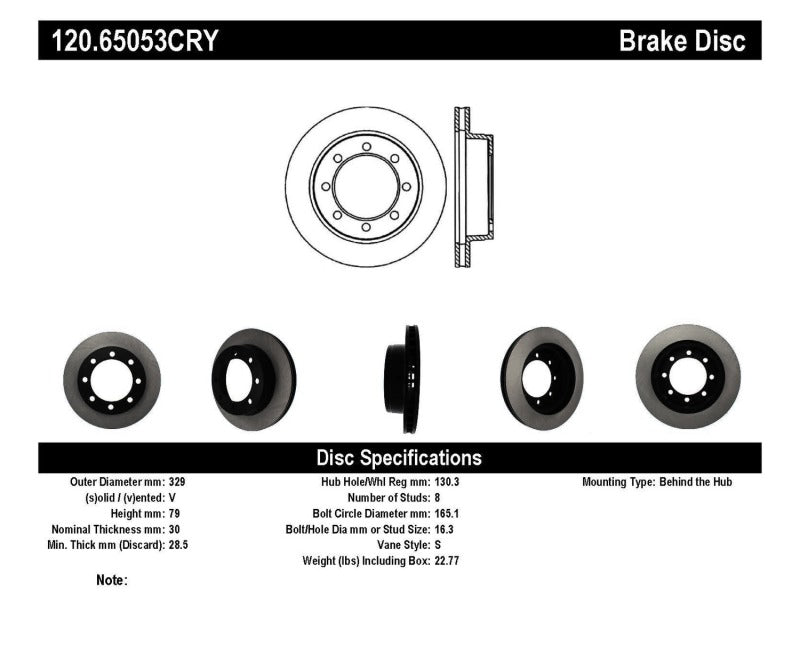 Stoptech 120.65053CRY Performance Brake Rotor