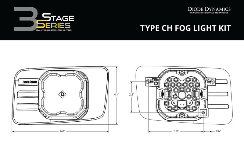 Diode Dynamics DD7297 SS3 Type CH LED Fog Light Kit Pro - White SAE Fog