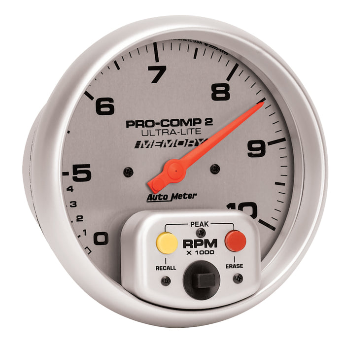 AutoMeter 4499 Autometer Ultra-Lite 5 inch 10K RPM In Dash Dual Range w/ Memory Tachometer