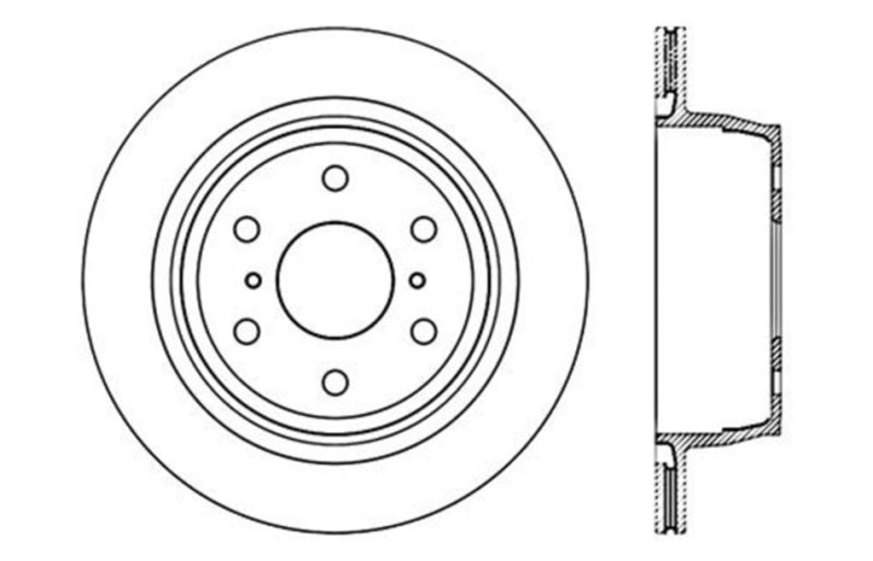 Stoptech 127.66065L StopTech 07-10 GMC Sierra (w/ Rear Drum) / 07-09 GMC Yukon Rear Left Slotted & Drilled Rotor