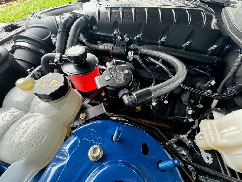 J&L 3092D-B 24+ Ford Mustang 5.0L (w/ Whipple Supercharger) Oil Separator - 3.0 CCV Side Black Anodized