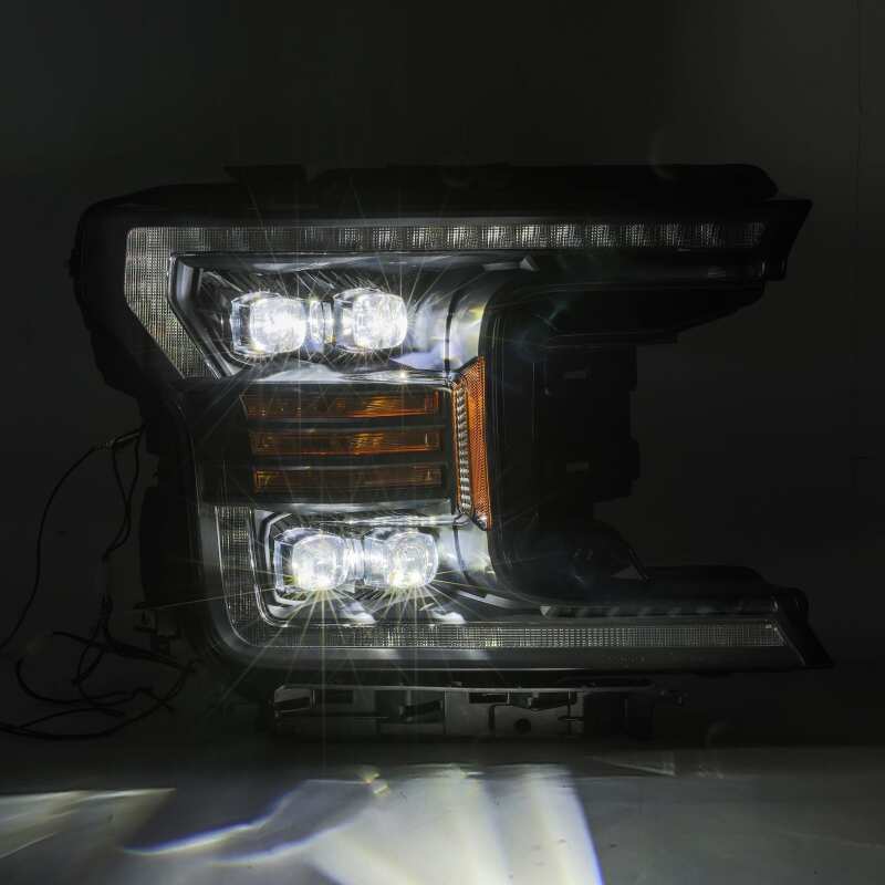 AlphaRex 880182 18-19 Ford F-150 NOVA LED Proj Headlights Plank Style Matte Black w/Activ Light/Seq Signal