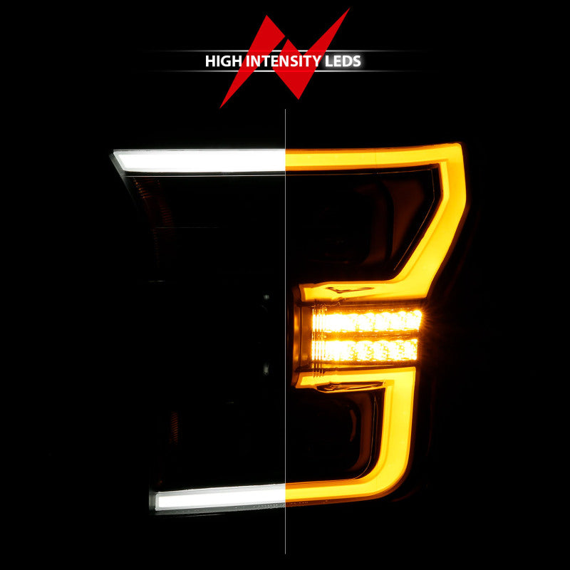 ANZO 111547 15-17 Ford F-150 LED Projector Headlights - w/ Light Bar Switchback Black Housing