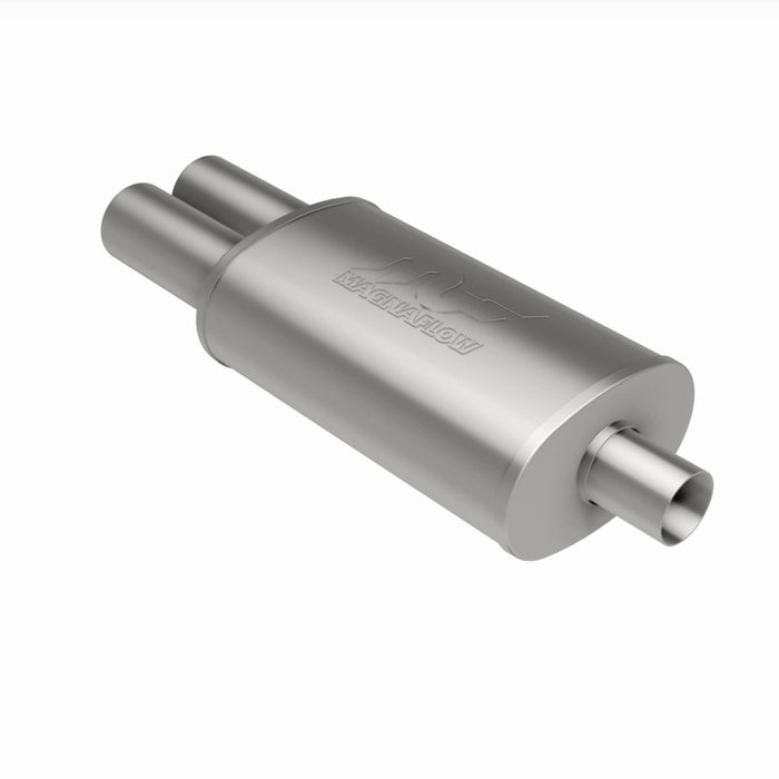 Magnaflow Perf Exhaust MAG14815 Stainless Muffler 2.25in In / Dual 3in Tips Out
