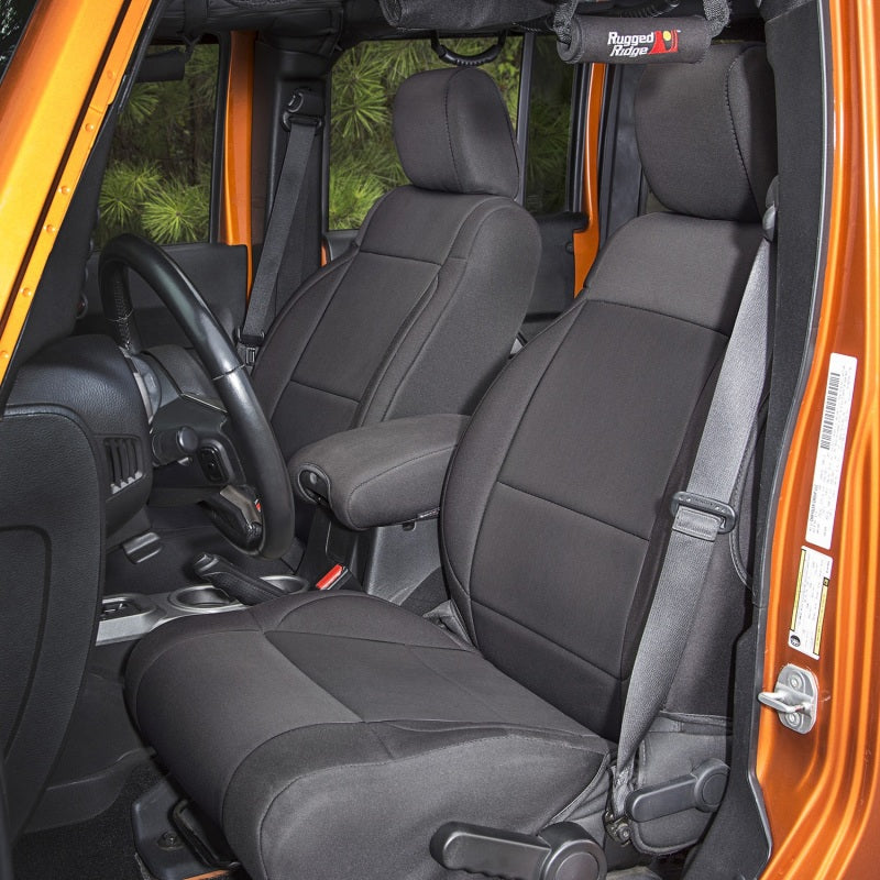 Rugged Ridge 13295.01 Seat Cover Kit Black 07-10 Jeep Wrangler JK 4dr