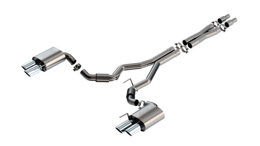 Borla 140970 2024 Ford Mustang GT 5.0L V8 3 in ATAK Catback Non-Active Exhaust- Chrome Quad Tip