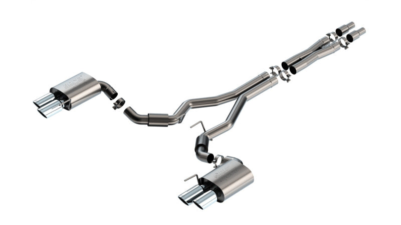 Borla 140970 2024 Ford Mustang GT 5.0L V8 3 in ATAK Catback Non-Active Exhaust- Chrome Quad Tip