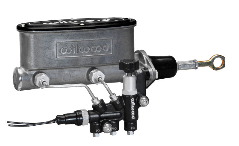 Wilwood 261-13272 HV Tandem M/C Kit w L/H Bracket & Prop Valve - 7/8in Bore-W/Pushrod - Early Mustang