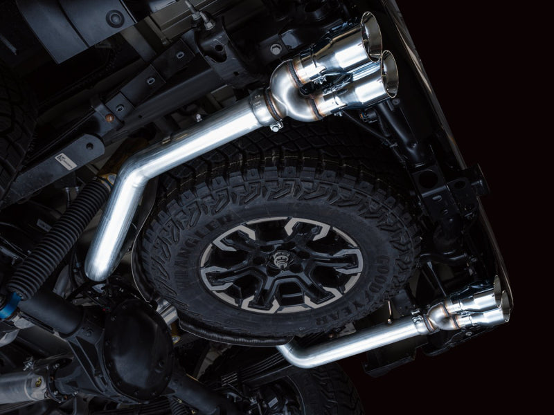 AWE Tuning 3015-42284 22-23 GMC Sierra 1500 AT4X 6.2L 0FG Catback Split Dual (Flat Bumper) - Chrome Silver Tips