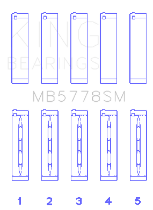 King Engine Bearings MB5778SM Audi/VW 1.8/2.0 TSI/TFSI Main Bearing Set - Size STD
