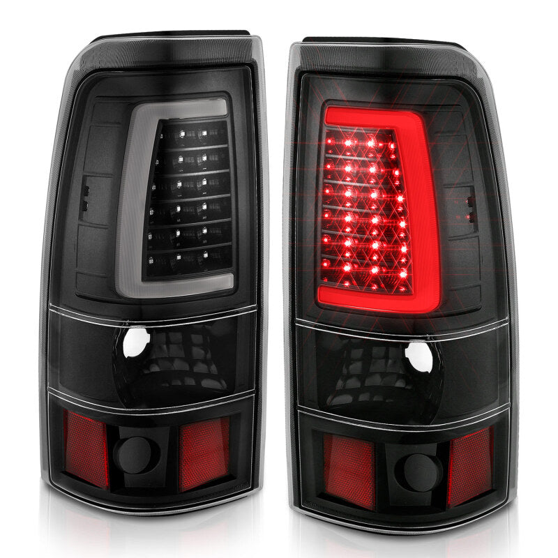 ANZO 311330 1999-2002 Chevy Silverado 1500 LED Taillights Plank Style Black w/Clear Lens