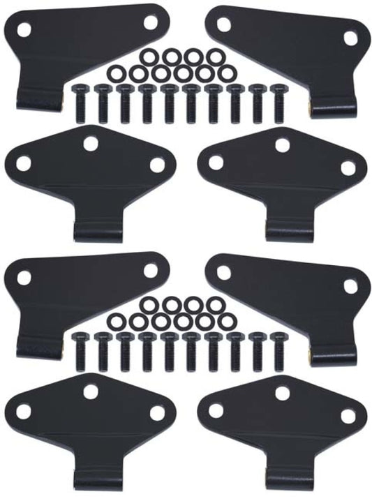 Kentrol 80581 07-18 Jeep Wrangler JK Body Door Hinge Set 8 Pieces 4 Door - Textured Black