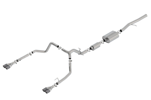 Borla 140774CF 19 Chevrolet Silverado/GMC Sierra 1500 6.2L SS (S-Type) Catback Exhaust - Carbon Fiber Tips