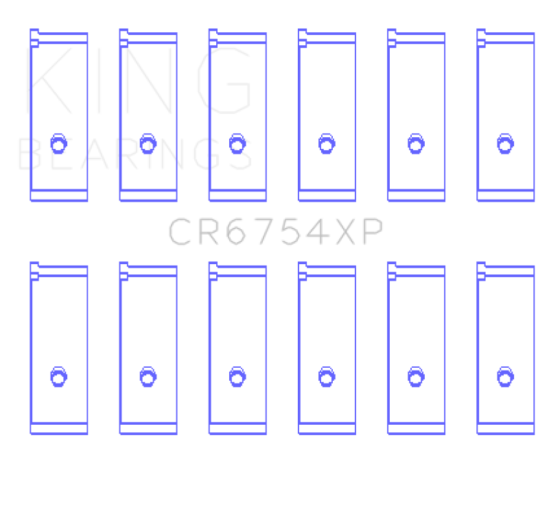 King Engine Bearings CR6754XP0.25 Toyota/Lexus 2JZGE/2JZGTE 3.0L (Size 0.25mm) Performance Rod Bearing Set