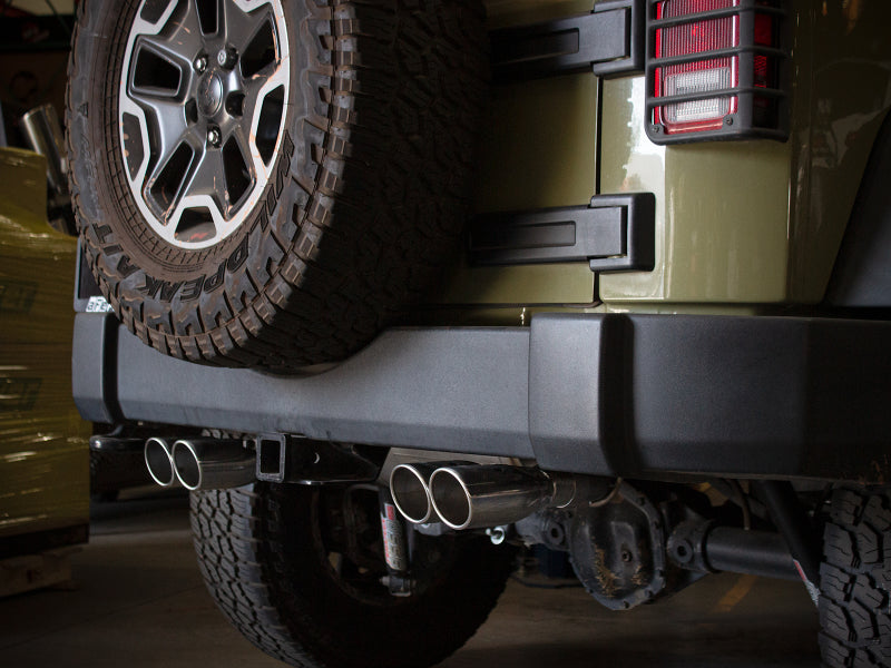 aFe 49-48086-P Rebel Series 2.5in 409 SS Axle-Back Exhaust Polished 07-18 Jeep Wrangler (JK) V6-3.6L/3.8L