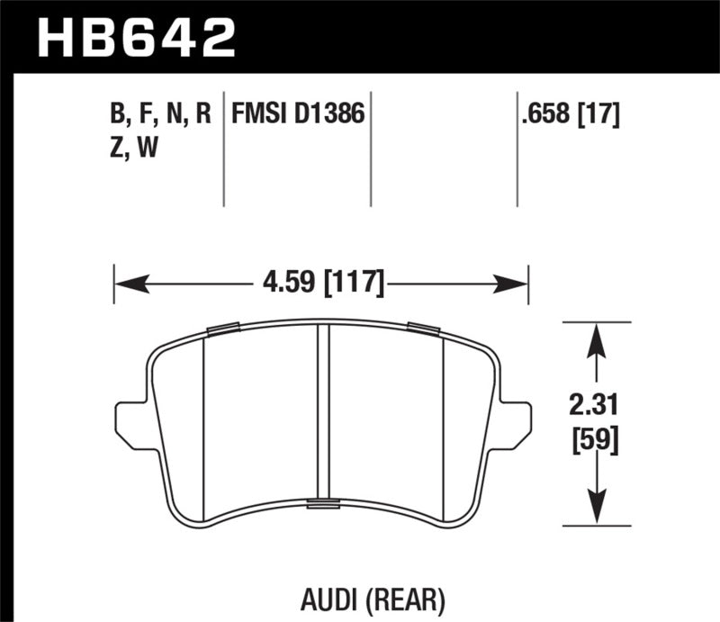 Hawk Performance HB642B.658 Hawk 2009-2014 Audi A4 HPS 5.0 Rear Brake Pads