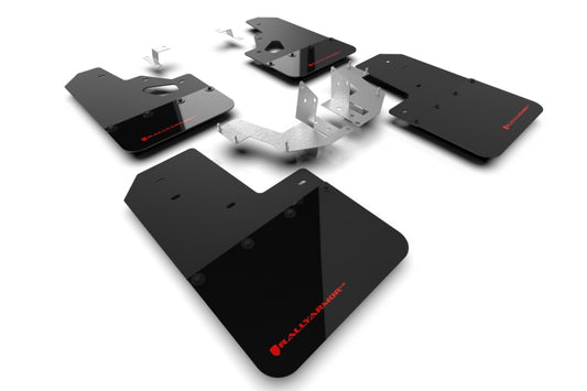 Rally Armor MF85-RR-PL-RD 21-25 Ford Bronco (Plstc Bmpr + RR - NO Rptr/Sprt) Blk Mud Flap w/Red Logo