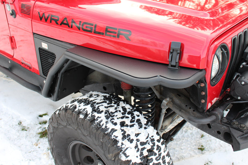 Fishbone Offroad FB23029F 97-06 Jeep Wrangler TJ Steel Tube Fenders Front 3In Flare - Blk Textured Powdercoat