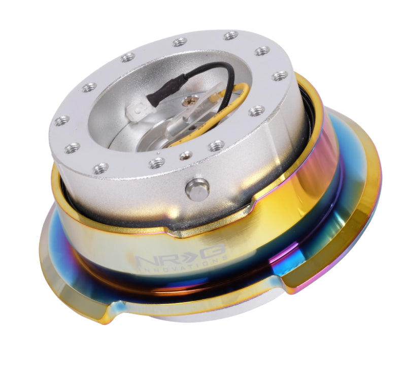 NRG SRK-280SL-MC Quick Release Gen 2.8 - Silver Black Body / Neochrome Ring