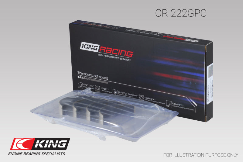 King Engine Bearings CR222GPC BMW N55B30A Sputter Replacement Rod Bearing Set - Size STD (2 Pair)