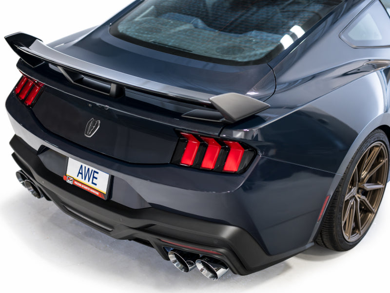 AWE Tuning 3020-42375 AWE 2024 Ford Mustang Dark Horse S650 RWD Track Edition Catback Exhaust w/ Quad Chrome Silver Tips