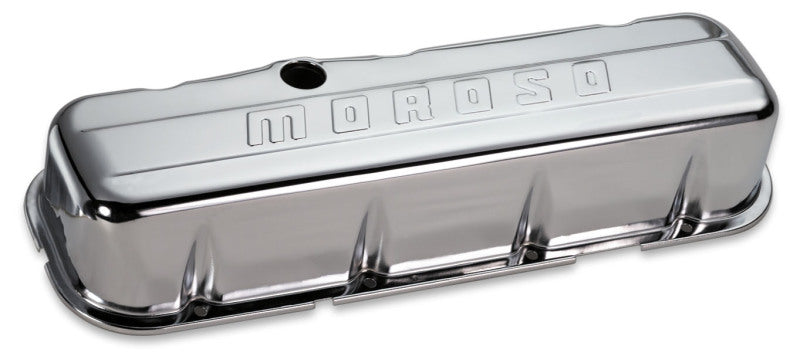 Moroso MOR68113 Chrome B/E Valve Covers BBC Tall w/Baffle