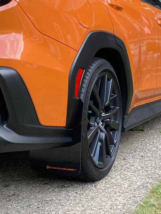 Rally Armor MF92-UR-BLK/OR 22-25 Subaru WRX Black UR Mud Flap w/Orange Logo