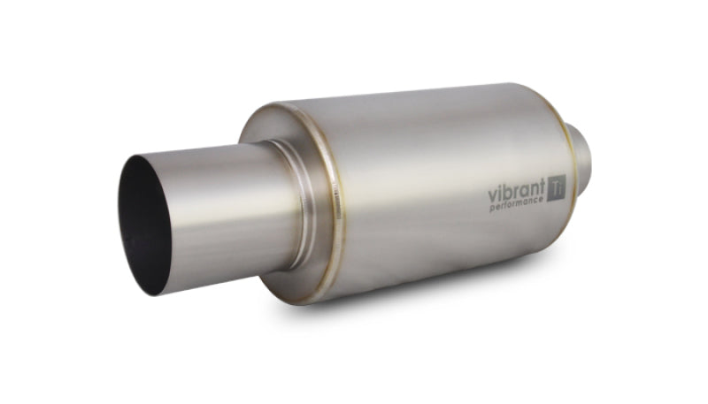 Vibrant 17563 Titanium Muffler w/Straight Cut Natural Tip 3in. Inlet / 3in. Outlet