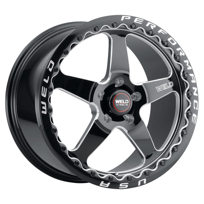 Weld S90470022P42 S904 17x10 Ventura Bead Lock 5x120 ET42 BS7.15 Gloss BLK MIL DIA 78.1