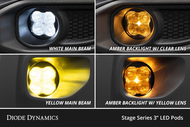 Diode Dynamics DD7000 SS3 Pro Type B Kit ABL - Yellow SAE Fog