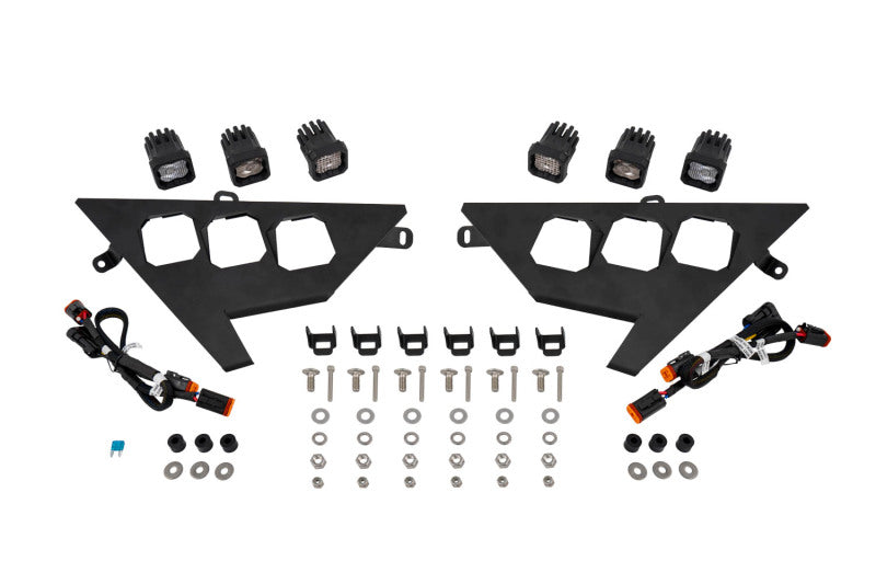 Diode Dynamics DD7644 20-Present Polaris RZR C1 Headlamp Kit Pro - White ABL (Pair)
