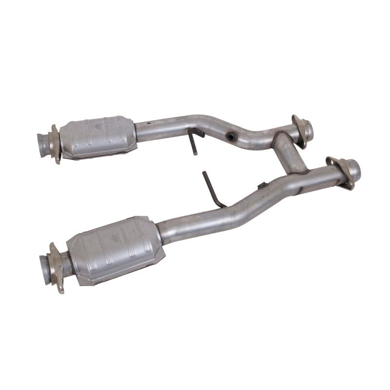 BBK 1538 96-04 Mustang 4.6 GT / Cobra Short Mid H Pipe w Catalytic Converters 2-1/2 For Long Tube Headers