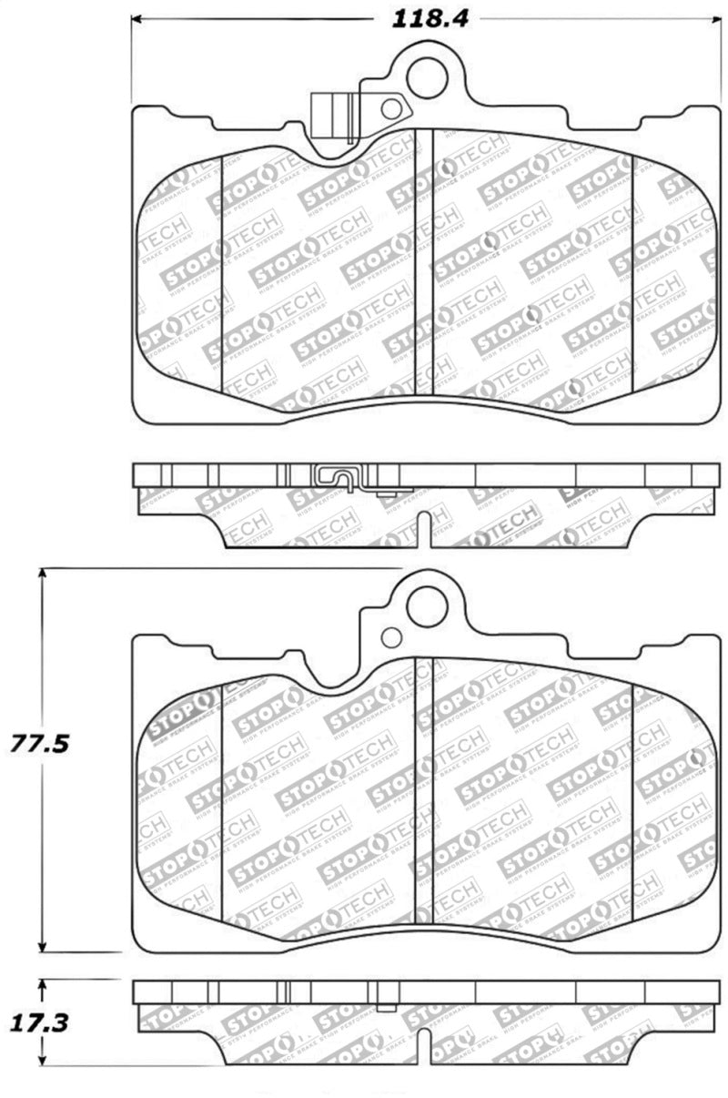 Stoptech 309.11180 StopTech Performance 06 Lexus GS300/430 / 07-08 GS350 / 06-08 IS350 Front Brake Pads
