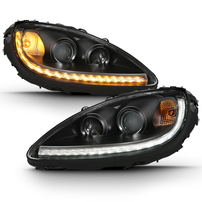 ANZO 121553 2005-2013 Chevy Corvette Projector Plank Style Switchback H.L. Black Amber