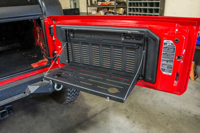 DV8 Offroad TTJL-01 DV8 Jeep JL Tailgate Mounted Table (Trail Table) - Black