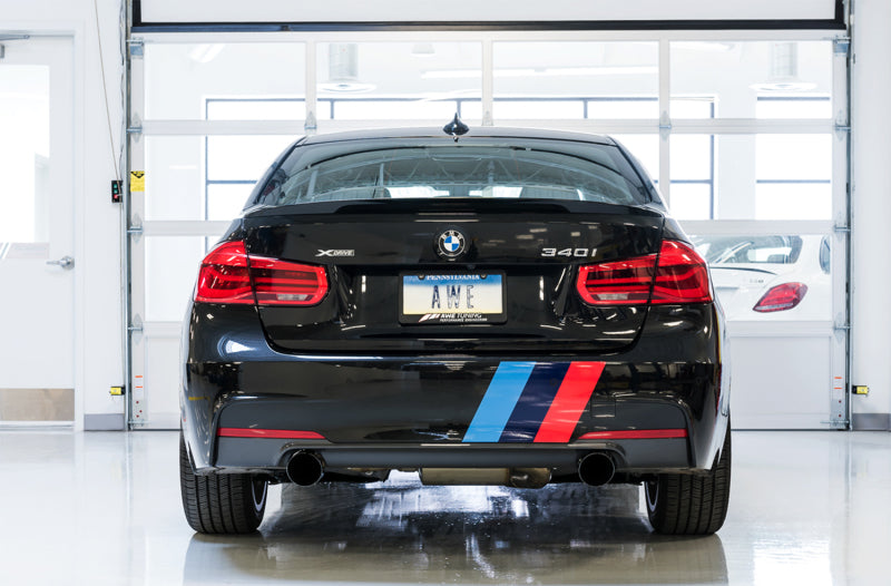 AWE Tuning 3010-33042 BMW F3X 340i Touring Edition Axle-Back Exhaust - Diamond Black Tips (102mm)
