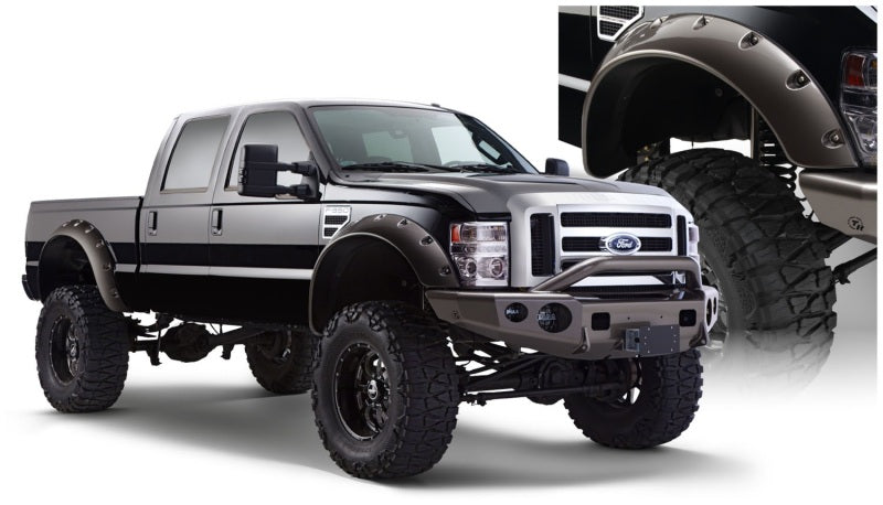 Bushwacker 20047-02 08-10 Ford F-250 Super Duty Cutout Style Flares 2pc - Black