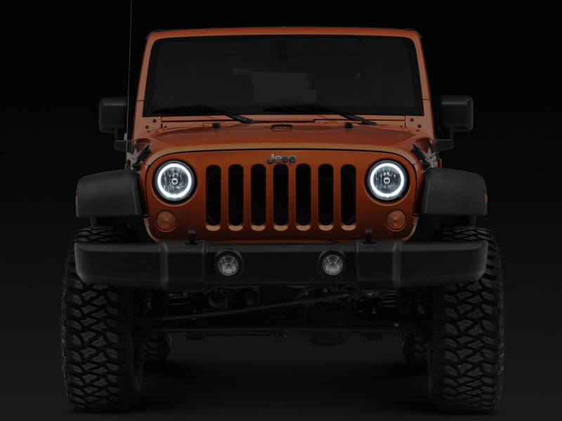 Raxiom J121871 07-18 Jeep Wrangler JK LED Halo Headlights- Chrome Housing (Clear Lens)