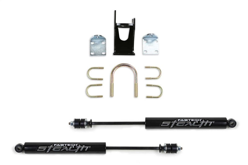 Fabtech FTS8046 05-21 Ford F250/350 4WD Dual Stealth Steering Stabilizer Kit - Opposing Style