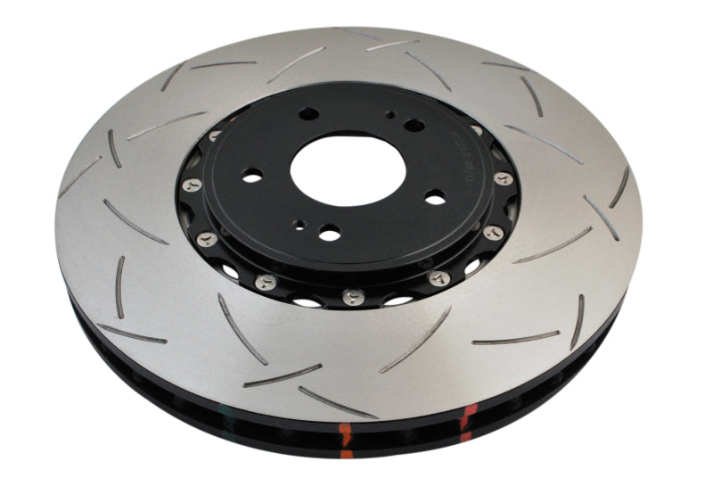 DBA DBA52224V2BLKS 08+ EVO X Front Slotted 5000 Series 2 Piece Rotor Assembled w/ Black Hat
