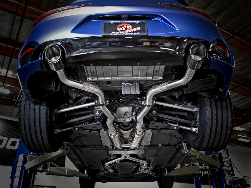 aFe 49-36134NM-C POWER Takeda 2.5in 304 SS CB Exhaust w/ Carbon Fiber Tips 17-19 Infiniti Q60 V6-3.0L (tt)