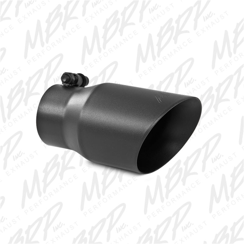 MBRP T5122BLK Tip 3in Round x 4in Inlet OD Dual Walled Angled Black Tip - Fits all 3in Exhausts