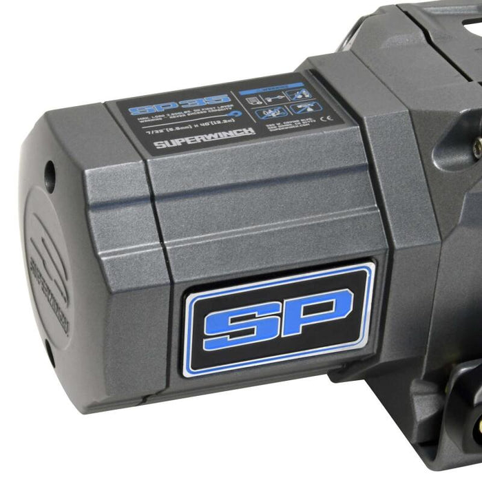 Superwinch 1135250 3500 LBS 12V DC 7/32in x 40ft Synthetic Rope Hawse Fairlead SP 35SR Winch