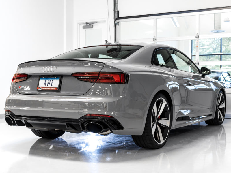 AWE Tuning 3015-33114 Audi B9 RS 5 Sportback Touring Edition Exhaust-Non Resonated- Diamond Black RS Style Tips