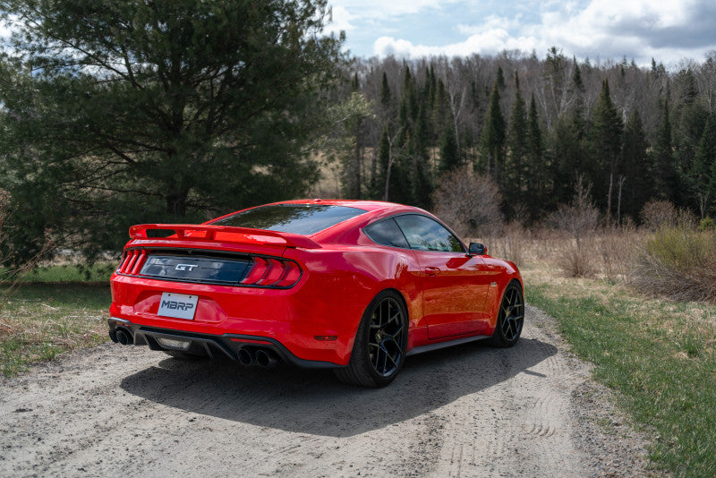 MBRP S7211BLK 18-20 Ford Mustang GT 2.5in Black Coated Non Active Dual Axle Back Exhaust - 4in Dual Wall Tips