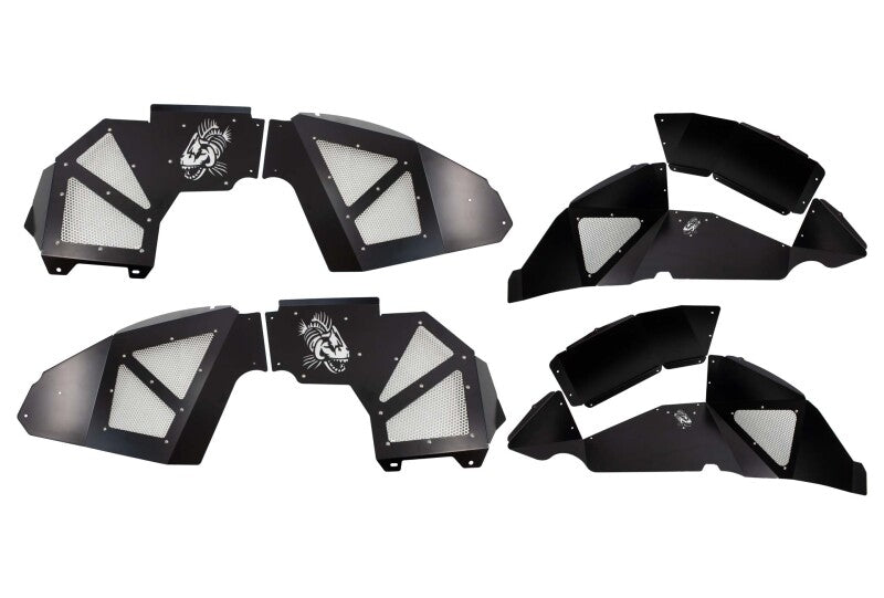 Fishbone Offroad FB33130 2018+ Jeep Wrangler JL Front/Rear Set of 4 Aluminum - Blk Powdercoat Inner Fenders